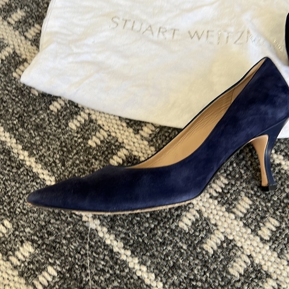 Stuart Weitzman “Stuart 85” Navy Suede Pump - 9 - Picture 9 of 12